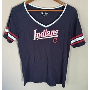 Cleveland Indians T- Shirt Womens L Short Sleeve MLB Baseball Campus Life